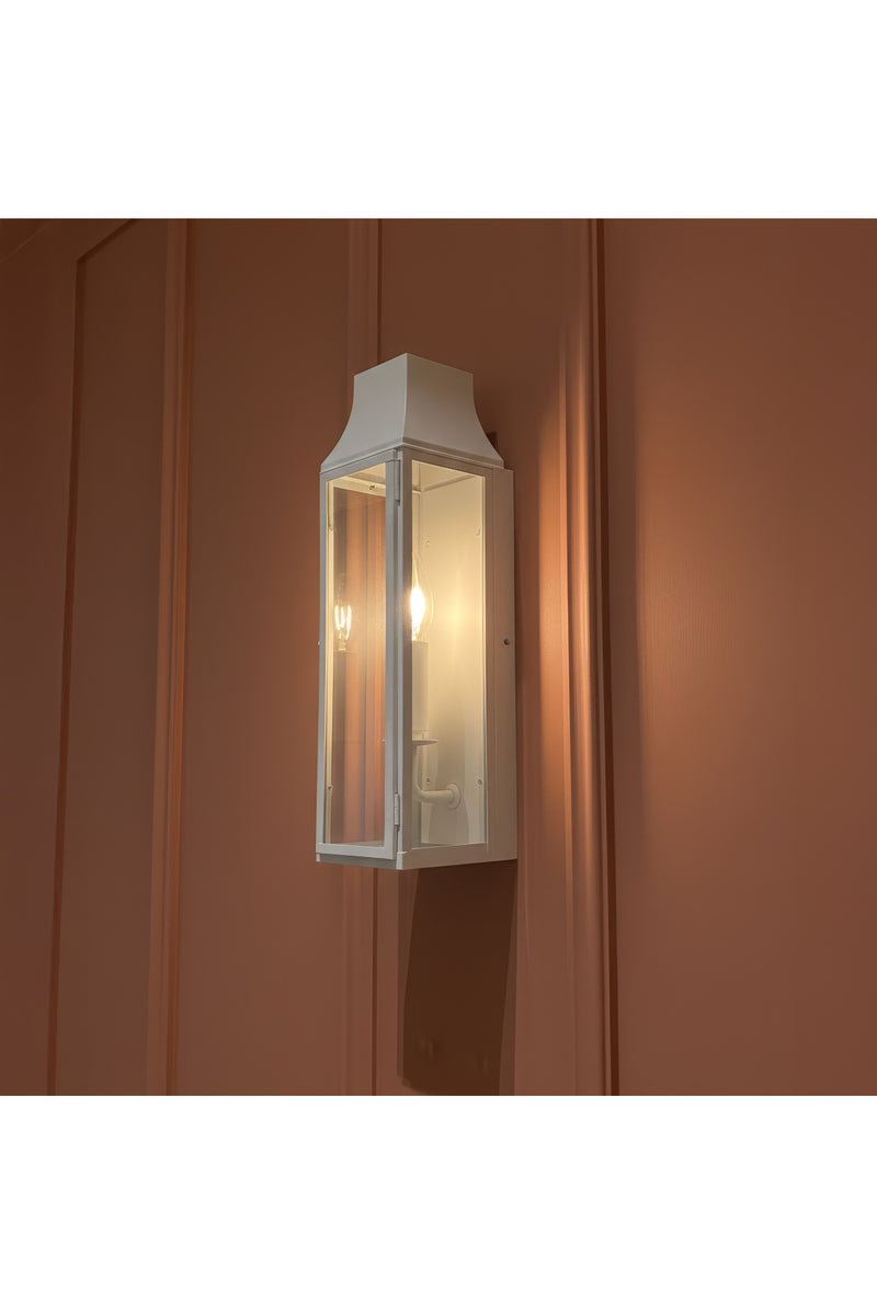 Metal Camlı Modern Duvar Apliği Dekoratif Fener Aydınlatma