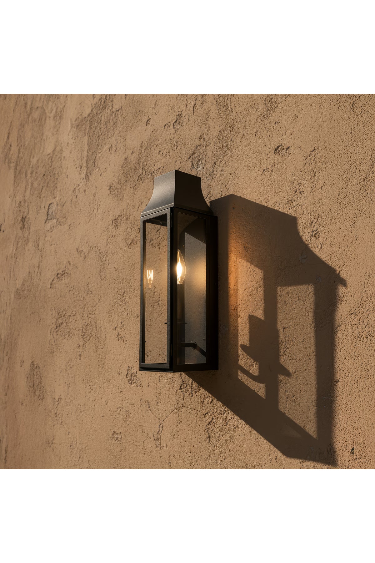 Metal Camlı Modern Duvar Apliği Dekoratif Fener Aydınlatma