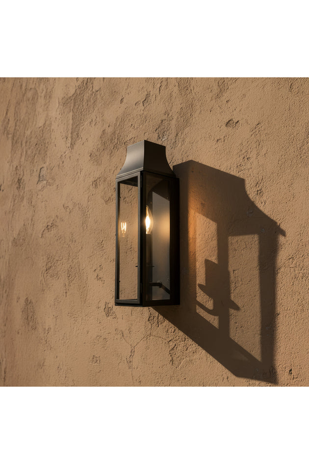 Metal Camlı Modern Duvar Apliği Dekoratif Fener Aydınlatma