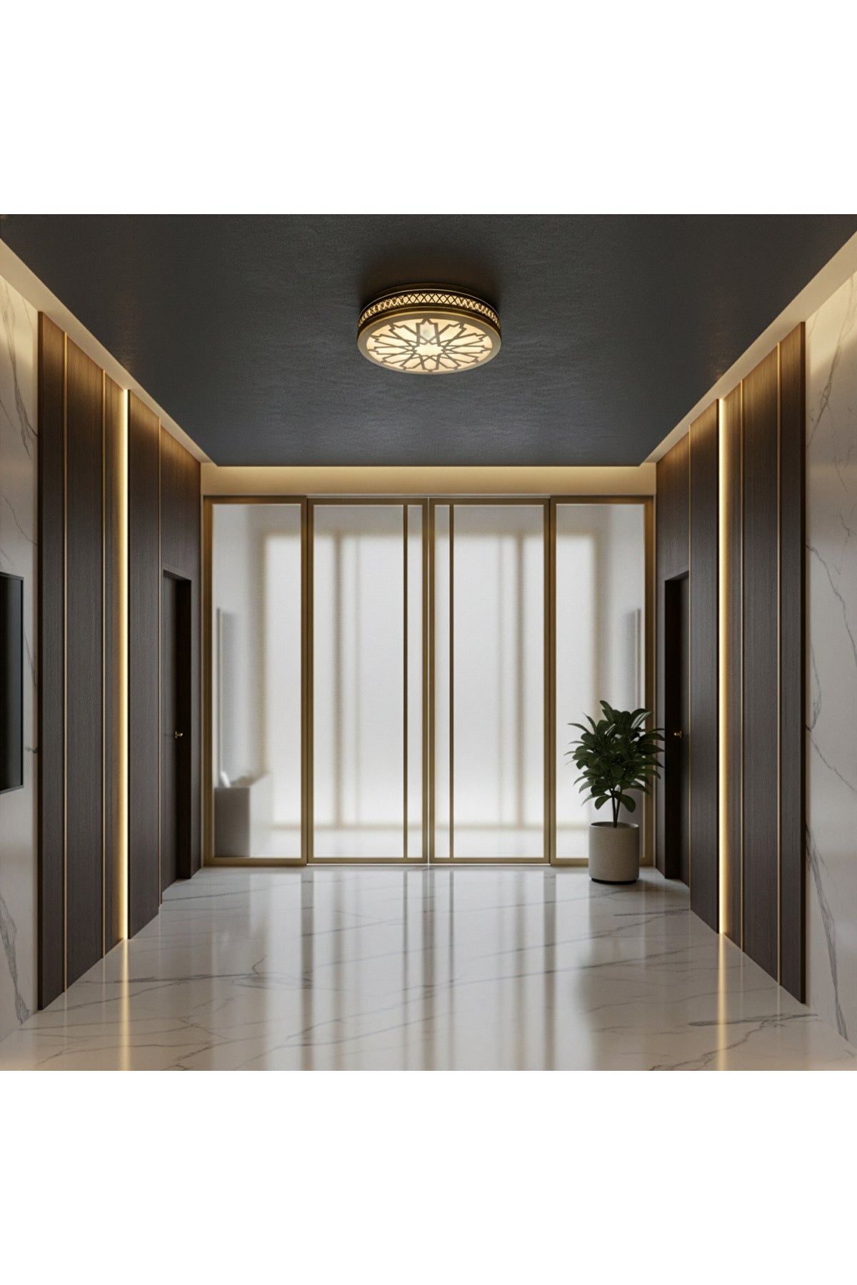 Dekoratif Desenli Tavan Apliği Modern Plafonyer Tavan Lambası