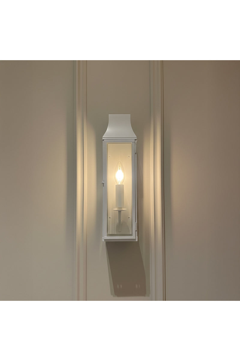 Metal Camlı Modern Duvar Apliği Dekoratif Fener Aydınlatma
