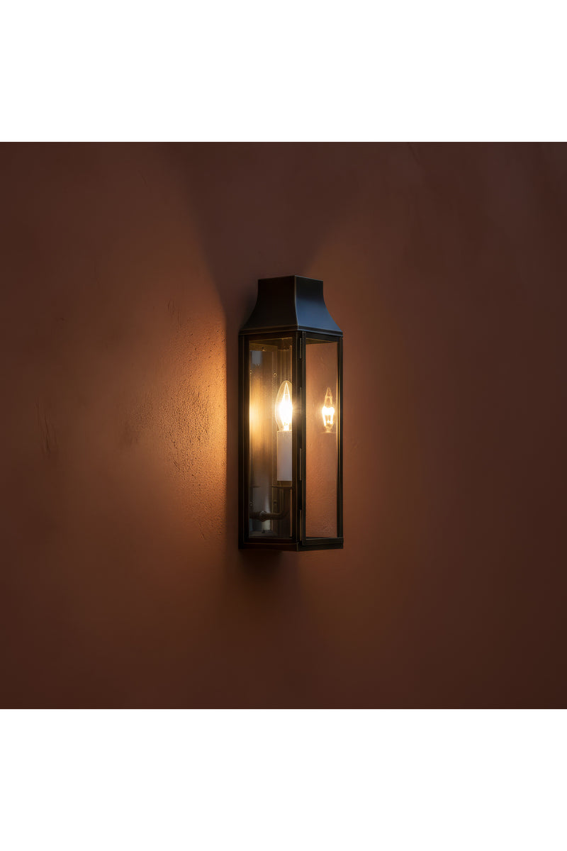 Metal Camlı Modern Duvar Apliği Dekoratif Fener Aydınlatma