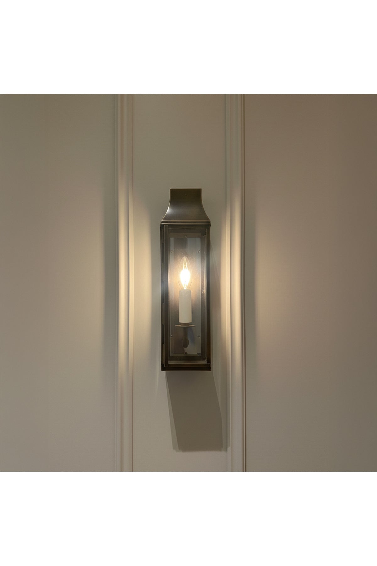 Metal Camlı Modern Duvar Apliği Dekoratif Fener Aydınlatma