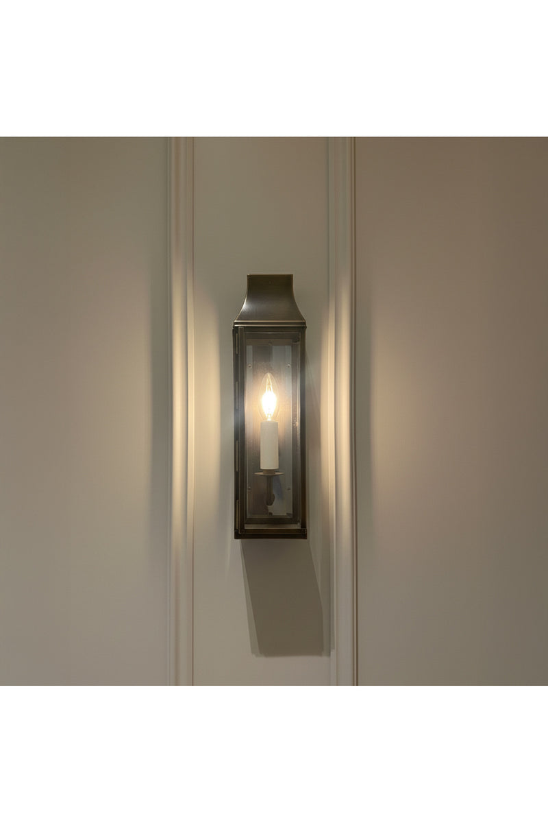 Metal Camlı Modern Duvar Apliği Dekoratif Fener Aydınlatma