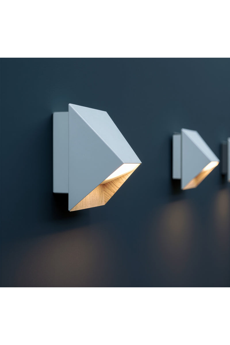 Modern Geometrik Duvar Apliği – Alüminyum Gövde – Siyah / Beyaz / Alüminyum