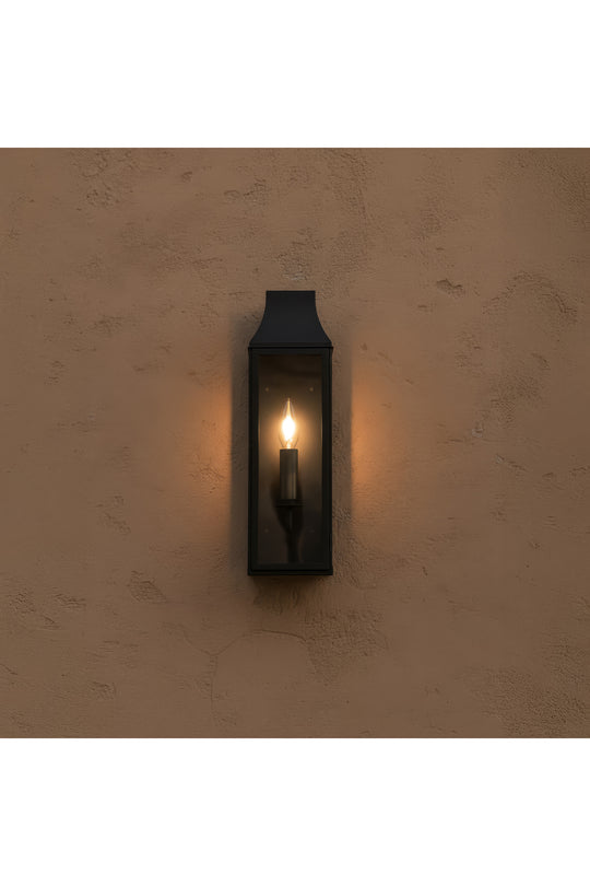 Metal Camlı Modern Duvar Apliği Dekoratif Fener Aydınlatma