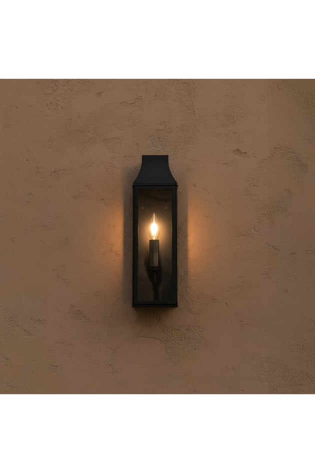 Metal Camlı Modern Duvar Apliği Dekoratif Fener Aydınlatma