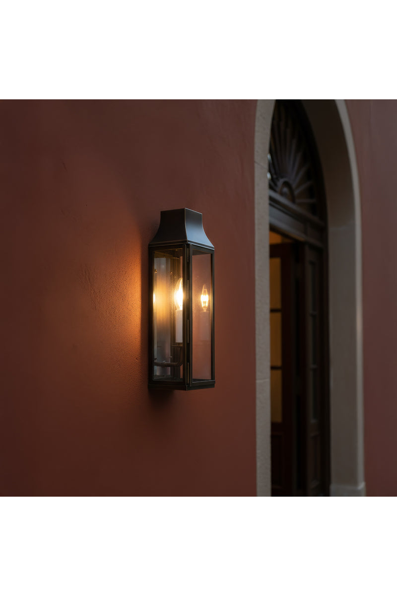 Metal Camlı Modern Duvar Apliği Dekoratif Fener Aydınlatma