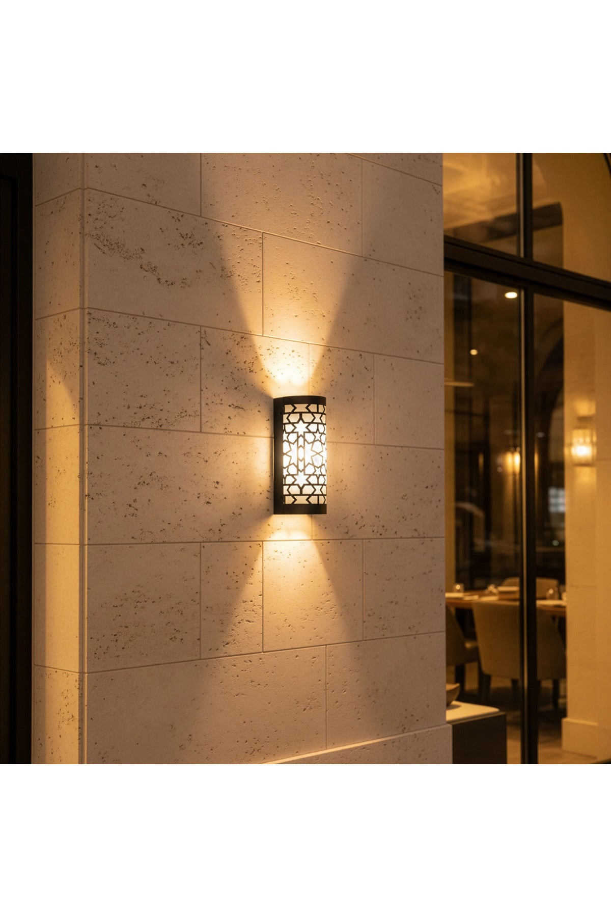 Dekoratif Desenli Duvar Apliği Silindir Metal Gövde Opal Pleksi