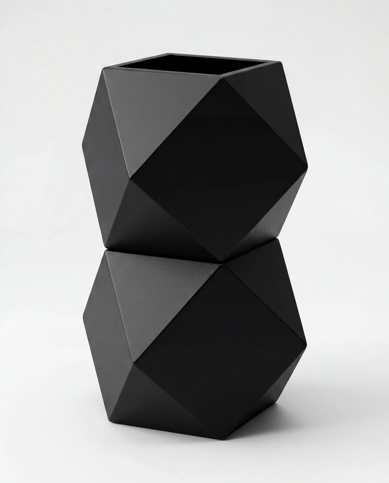 Origami Yüksek Saksı mat siyah