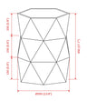 Prizma Saksı teknik çizim Ø350 x 450 mm