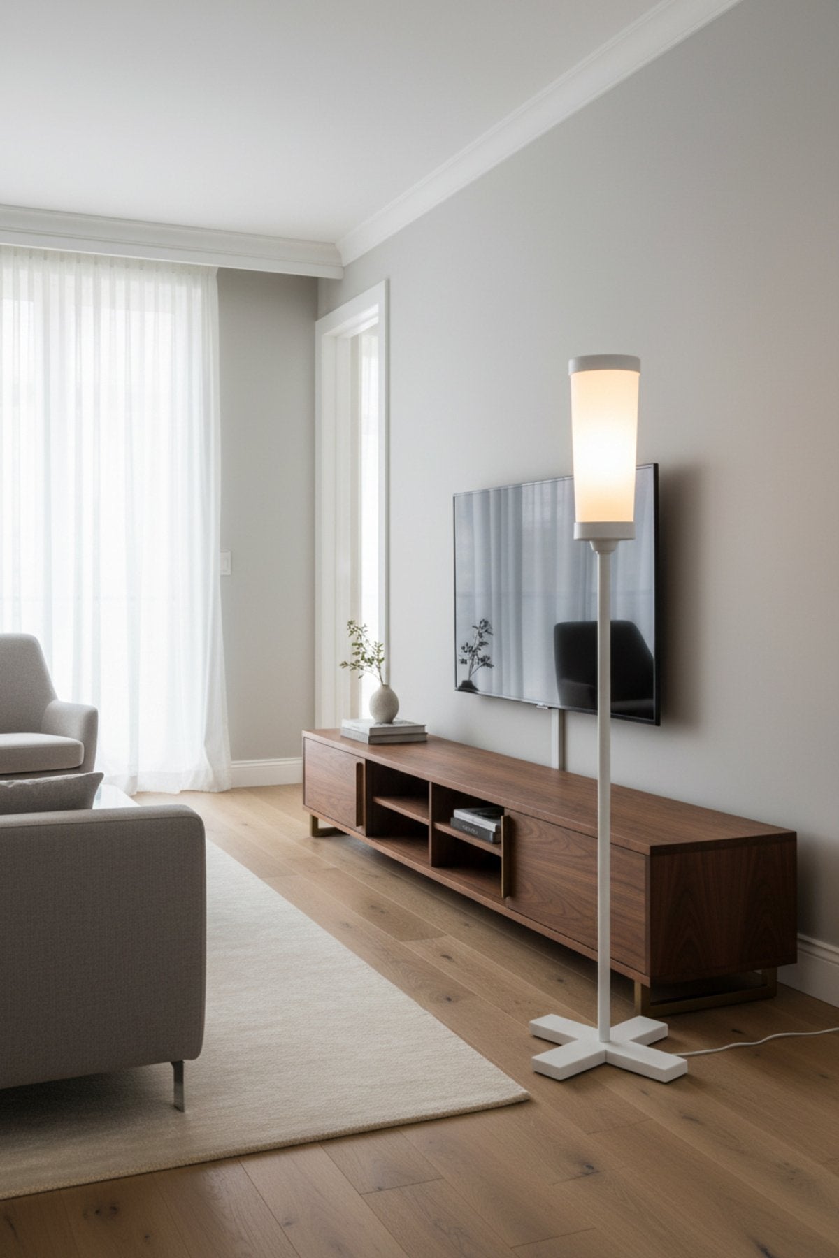 Akrilik LED Lambader RGB – Uzaktan Kumanda ile Renk Ayarlı Ayaklı Lamba