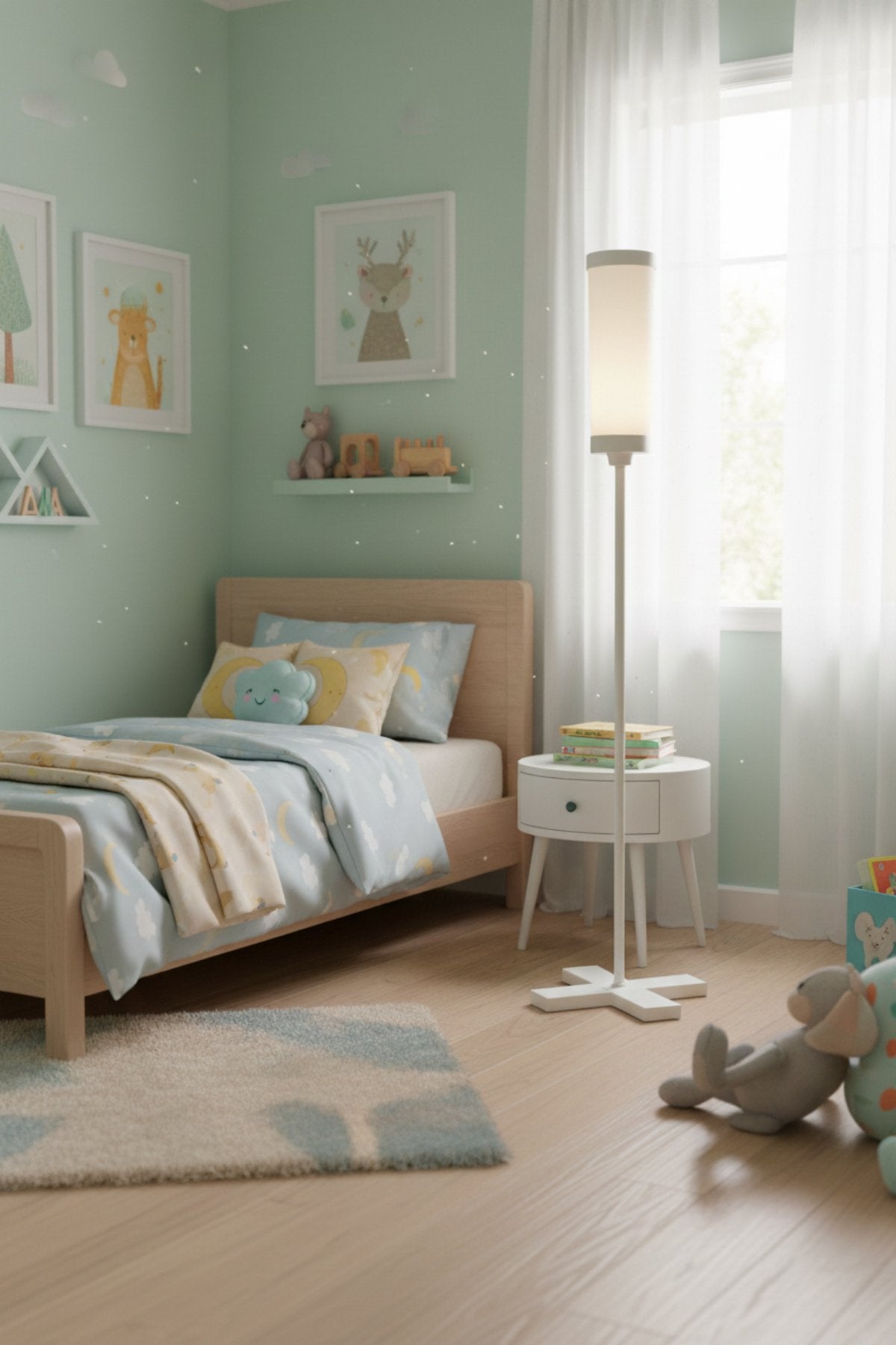 Akrilik LED Lambader RGB – Uzaktan Kumanda ile Renk Ayarlı Ayaklı Lamba