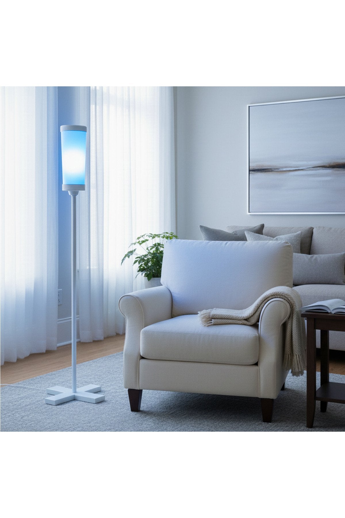 Akrilik LED Lambader RGB – Uzaktan Kumanda ile Renk Ayarlı Ayaklı Lamba