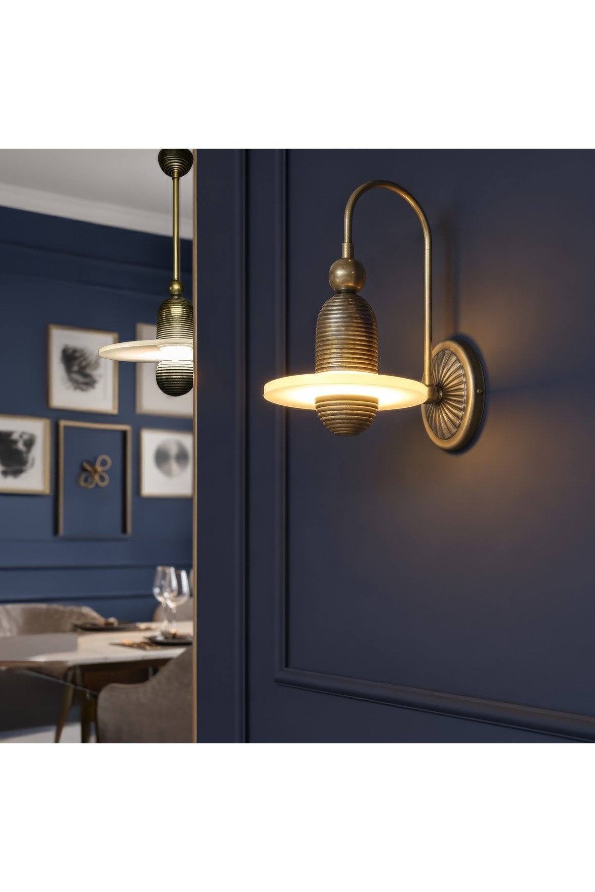 Antik Pirinç Eskitme Modern Duvar Apliği Pleksi Difüzörlü Dekoratif Aydınlatma