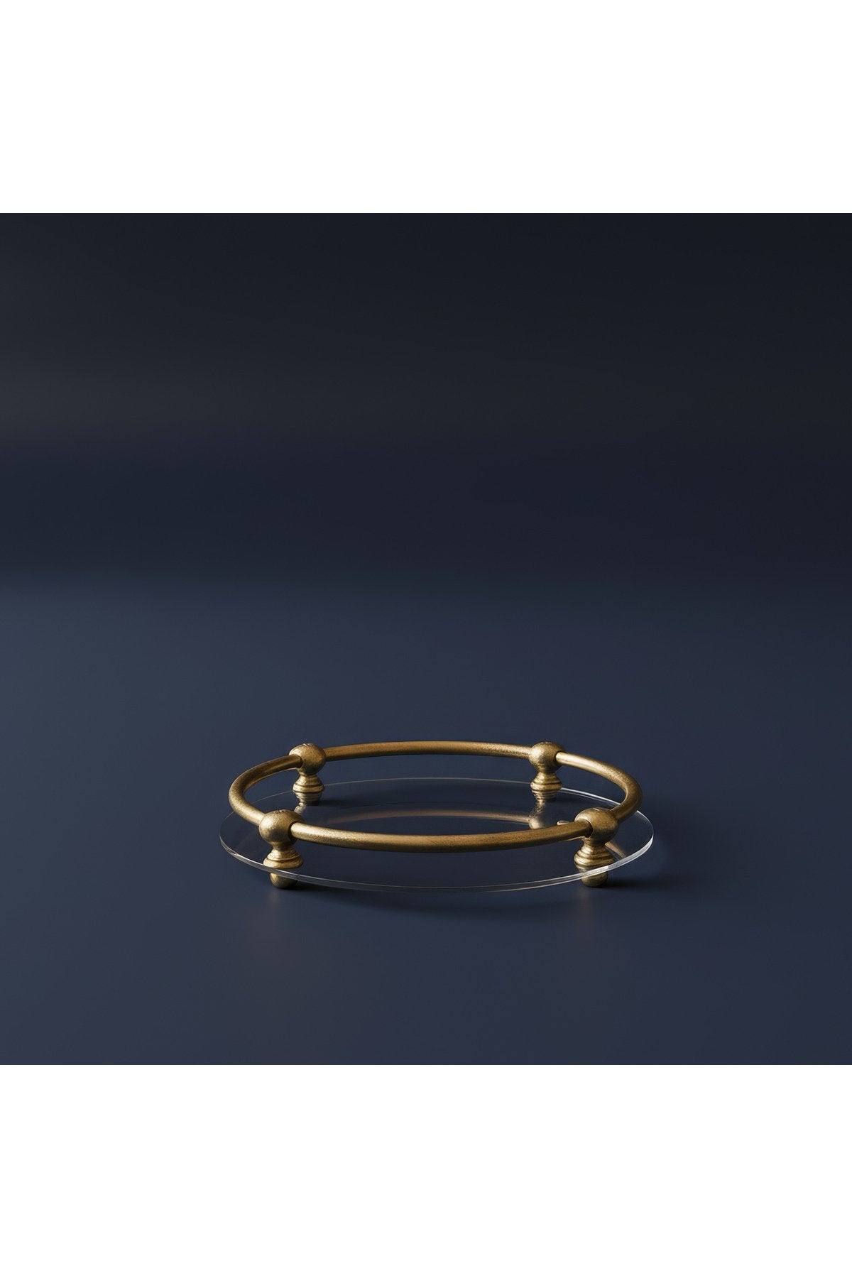 Antik Pirinç Eskitme Pleksi Sunum Tepsisi 30 cm Dekoratif Çay Kahve Tepsisi