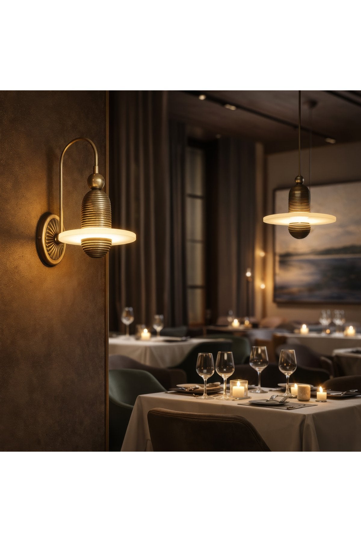 Antik Pirinç Eskitme Modern Duvar Apliği Pleksi Difüzörlü Dekoratif Aydınlatma