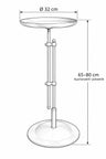Yan sehpa ölçü çizimi Ø32 65-80 cm