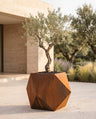 Origami Saksı corten görünümlü, teras