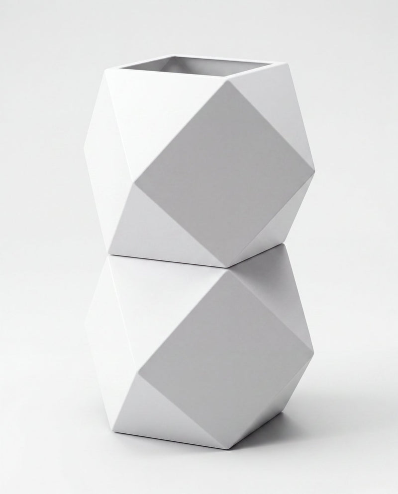 Origami Yüksek Saksı mat beyaz